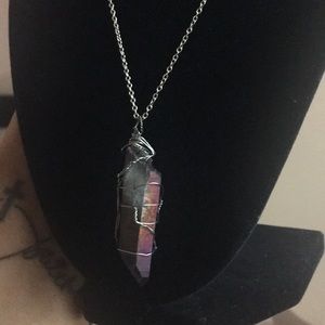 Purple Quartz Crystal Necklace